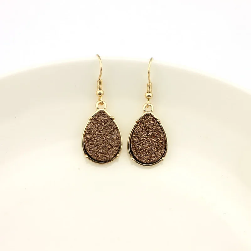 Женские серьги капли из смолы Druzy 9 цветов модные массивные Висячие оптовая