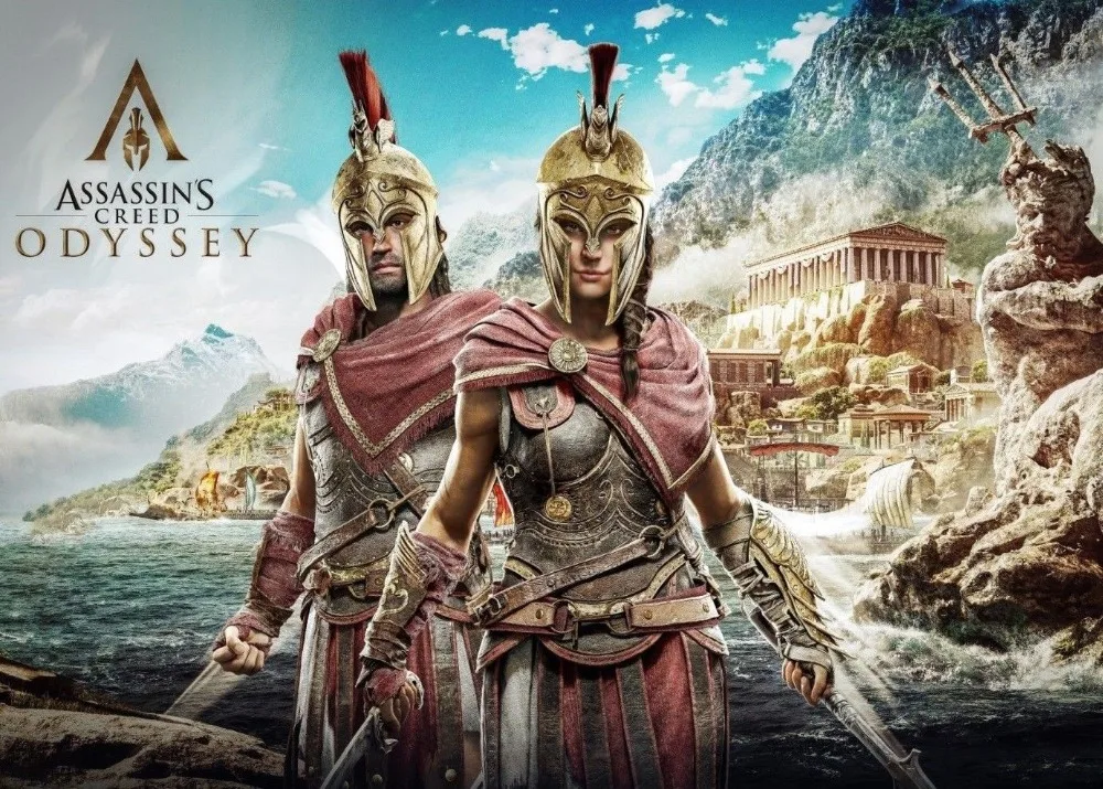 

ASSASSINS CREED ODYSSEY Silk Poster Wall Decor Room Painting 24X3Inch