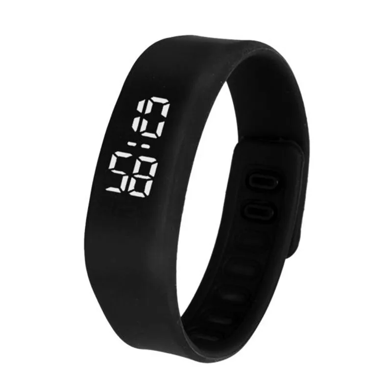 Унисекс силиконовый ремешок светодиодный спортивные часы для бега Дата резиновый браслет цифровые наручные часы для женщин Женские электронные часы Reloj# C - Цвет: Черный
