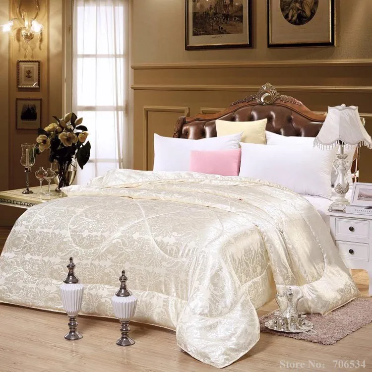 Шелк тутового шелкопряда одеяло для зимы/лета Твин Королева Король полный размер одеяло/одеяло белый/розовый/бежевый наполнитель