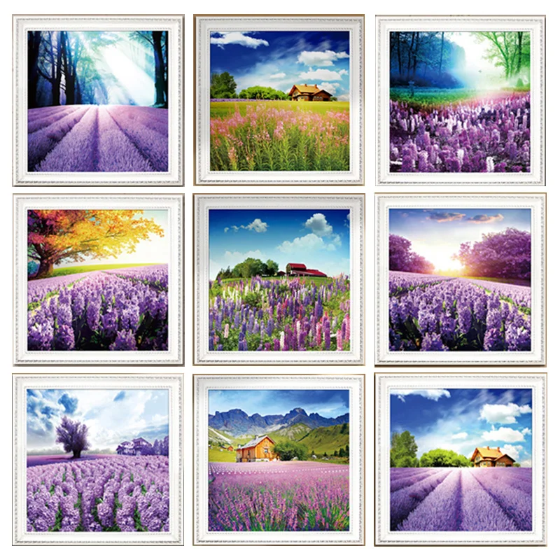 

Needlework 5d Diamond Painting Landscape Lavender Embroidery Mosaic Pictures Patterns Tree Beads Icon Puzzle Picture Rhinestone