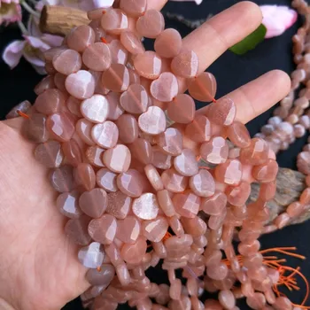 

pink sunstone heart 12mm 15"nature for DIY jewelry making loose beads FPPJ wholesale beads nature gem stone