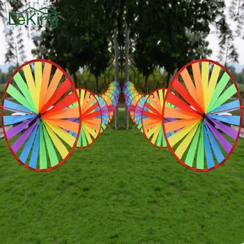 

8PCS Colorful Wind Spinner Whirligig Pinwheel Weatherproof Nylon Outdoor Garden Lawn Yard Wedding Games Shop Decoration
