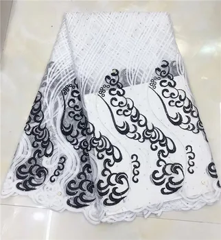 

Frican Lace Fabric 2019 Embroidered Nigerian Laces Fabric Bridal High Quality French Tulle Lace Fabric For Wedding dress JG3