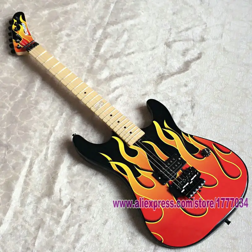 

Promotion Price Free shipping China Guitar Factory Musical Instrument 6 strings Guitarra Kramer Flame EVH electric guitar