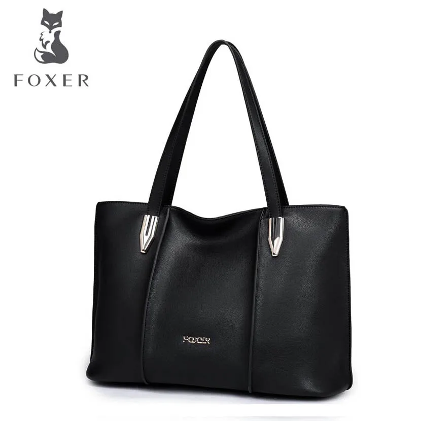 2017 New FOXER women genuine leather bag designer famous brand handbags Leisure simple women leather shoulder bag