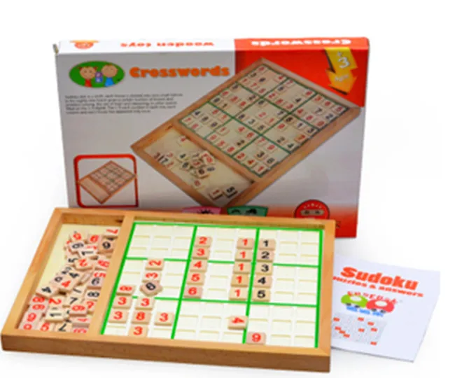 

New wooden toy Intelligence toy logical thinking squared wooden sudoku game chess figures toy chess Free shipping