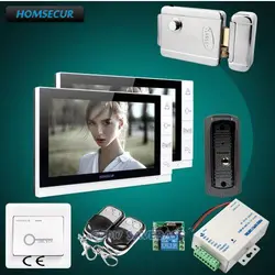 Homsur 9 "видео и аудио Smart дверные звонки + одна кнопка разблокировать для домашней безопасности 1C2M Электрический замок