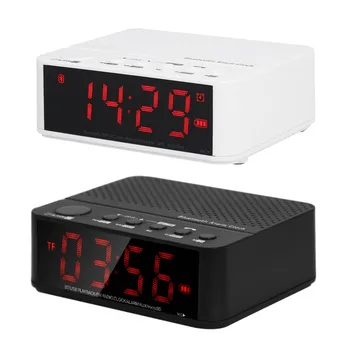 

Desktop Wireless Bluetooth Speakers Alarm Clock FM Radio TF Card MP3 Player Line In Hands-free with Microphone LED Display