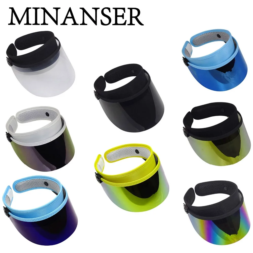 

Unisex Sunshade Hat Bicycle Women Transparent Sun Hat Colorful Plastic Space Hat Summer Cap Fashion Show Model PVC Visor Hat