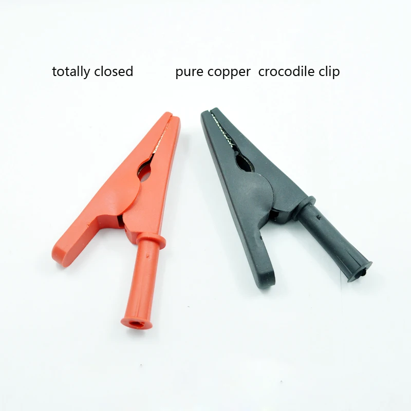 

4 pairs High Quality Battery test Clip Copper 20mm Mouth Alligator Clips For 4mm Banana Plug Test Probe Clamp Crocodile Clip