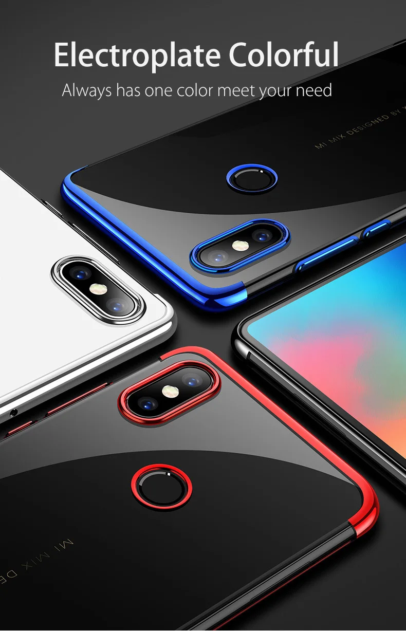 BBSW Electroplate Soft TPU Phone Case for Xiaomi Mi8 SE Mix2S 6X 5X Redmi 5 Plus Note 5 Pro 5A 5A 4X Redmi Note 4X Shining Cover (3)
