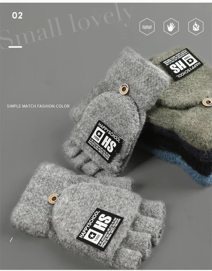 Теплые вязаные мужские перчатки без пальцев, мужские зимние перчатки с открытыми пальцами, вязаные теплые перчатки высокого качества