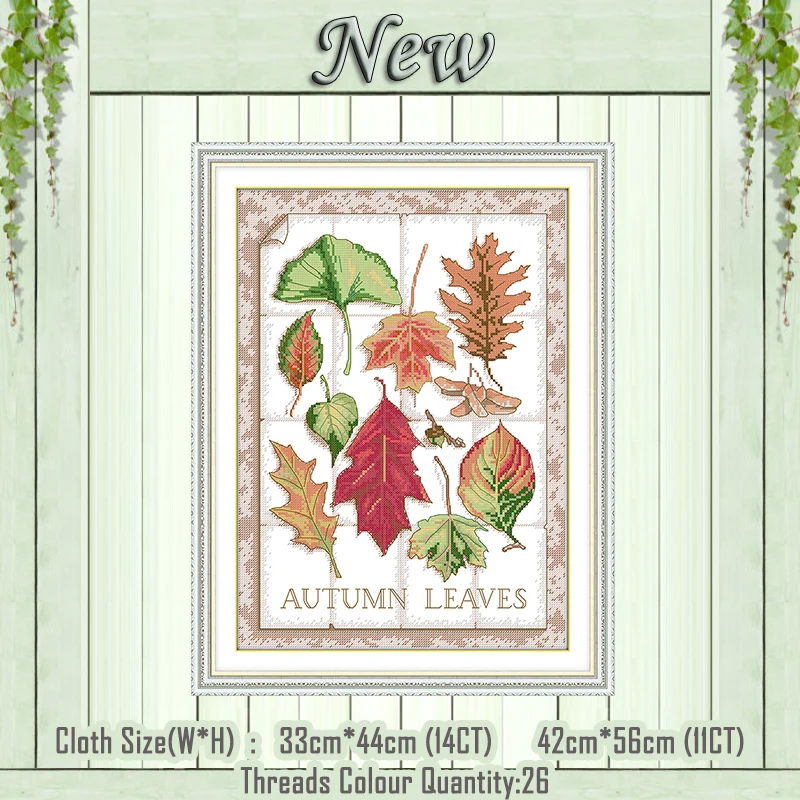 Autumn leaves decor painting counted printed on the canvas DMC 11CT 14CT kits DIY chinese Cross Stitch embroidery needlework Set | Дом и сад