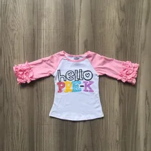 Футболка для маленьких девочек; Изысканная одежда; hello: pre-k; розовая рубашка; милые детские рубашки