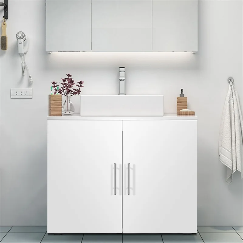 عالية الجودة PB مجلس غير التمثال تحت بالوعة الحمام تخزين الغرور متجمد سطح لامع نمط 2 الداخلية رفوف HW56375