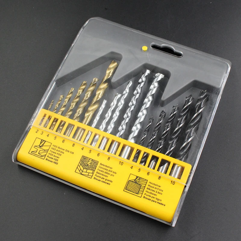 

16pcs 2-10mm Drill Bit Set Woodworking Tools HSS Twist Drills Hex Shank + Impact Drills Bit + Wood Drills With Case