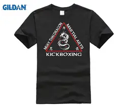 Новая мужская черная футболка с логотипом Dragon Muay Thai Kick Boxinger, брендовая мужская футболка с круглым вырезом