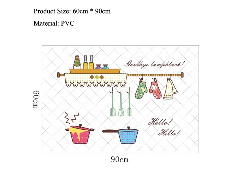 Мультяшный кухонный узор, анти-масляная кухонная настенная наклейка, противообрастающие домашние украшения, настенные наклейки, обои, кухонная плитка, наклейка