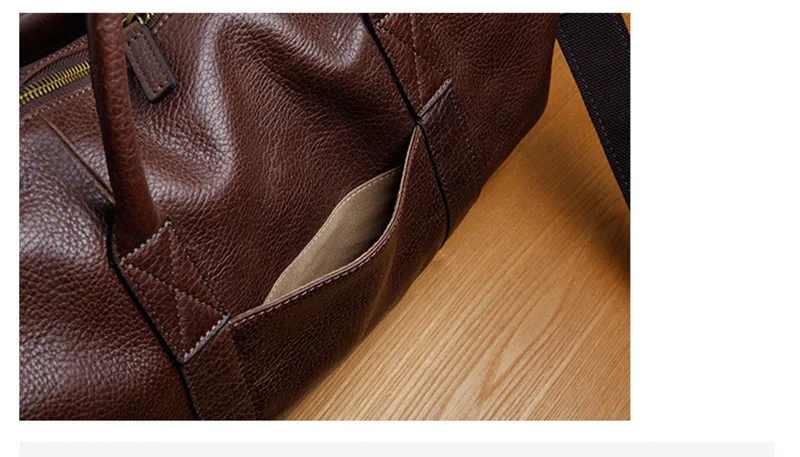 AETOO мужская кожаная дорожная сумка из воловьей кожи, Мужская модная повседневная большая сумка