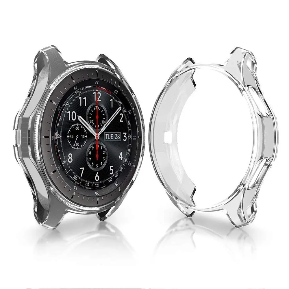 

soft watch 46mm case cover For Samsung Gear S3 frontier TPU plated replacement protective bumper shell frame silicone watchcase