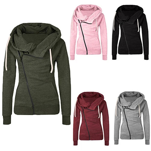 

Women Lady Winter Long Sleeve Warm Zipper Pullover Slim Fit Coat Sweatshirt Top