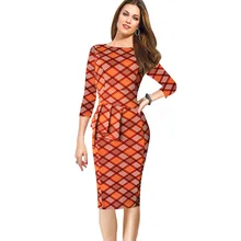 New Womens Vintage Elegant Plaid Floral Print Belted Tartan Peplum Ruched Tunic Work Party Cap Sleeve Bodycon Sheath Dress