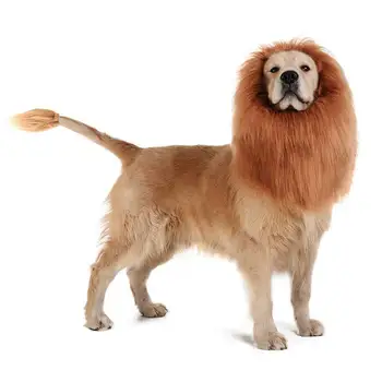 

Cute Pet Cosplay Clothes Transfiguration Costume Lion Mane Winter Warm Wig Cat large Dog Party Decoration Lion Headgear Has Tail