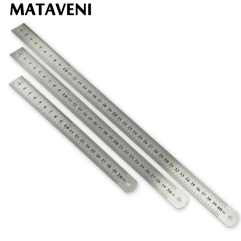 

Stainless Steel Metal Ruler 15/20/30/40cm Metric Rule Precision Double Sided Measuring Tool Sewing Tool Accessory