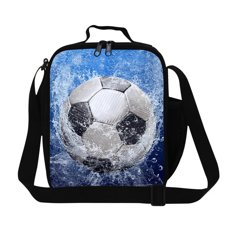 

New arrival ball 3D printing insulated lunch bags pattern for children,cool boys lunch cooler bag,lunch container meal bags
