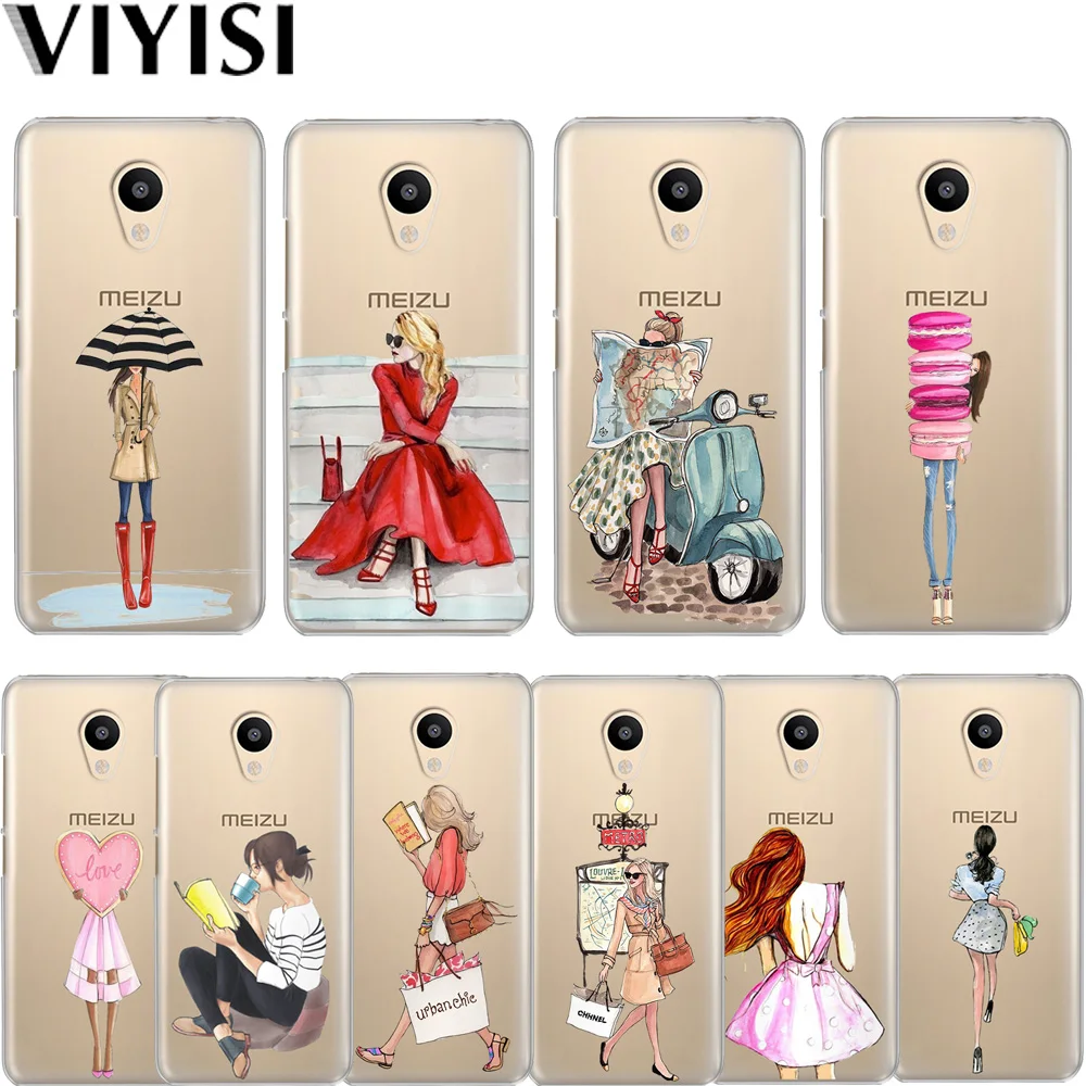 

VIYISI For Meizu M6 5 Note Phone Case M5S 5C M3s 3Note Girl Pro6 U10 U20 Cover Fashion Personality Coque Shell Summer