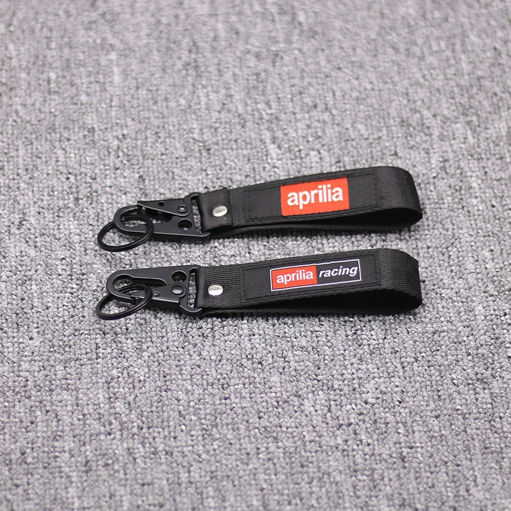 

NEW Motorcycle Embroidery Strap Key Ring Keyring For Aprilia Racing RS RSV RXV Tuono SXV Motocross Key Chain Keychain BLACK