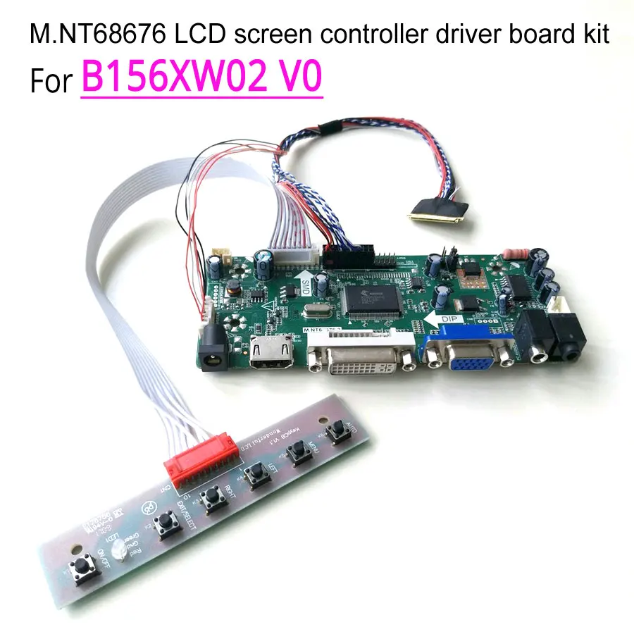 

For B156XW02 V0 1366*768 laptop LCD screen LVDS 15.6 inch WLED 40 pin 60Hz (HDMI+DVI+VGA)M.NT68676 controller driver board kit