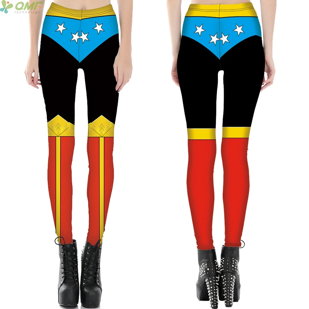 Cosplay Wonder Woman Digital Print Women Leggings High Elastic Femme