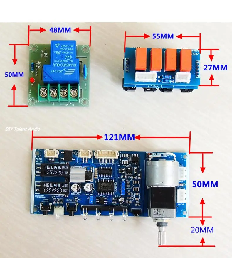 

Remote preamplifier volume control panel motor potentiometer audio source signal selection switch board DIY