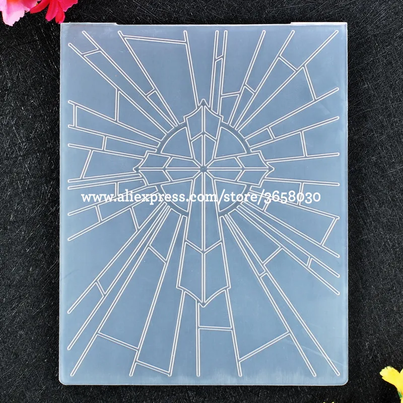 Cross Plastic Embossing Folder For Scrapbook DIY Album Card Tool Plastic Template 12.1x15.2cm