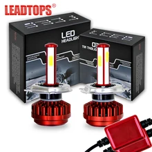 LEADTOPS H1 H4 H7 светодиодный фары лампы 9005 9006 COB 80 Вт 8000LM все в одном светодиодный фары автомобиля свет 6500 K 12 V 24 V AE