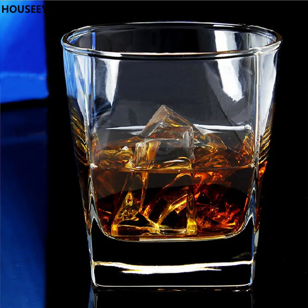 Top Grade Fashion 300ml Crystal Glasses Square White Spirits Mug Whiskey  Cups Small Wine Cup Shot