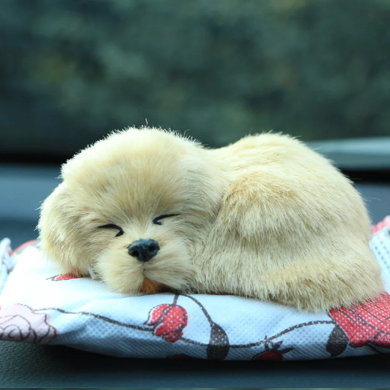 

Car Ornaments Lovely Plush Dog Puppies Sleep Modelling Toy Ornaments Cute Auto Interior Decorate Purified Air Accessories