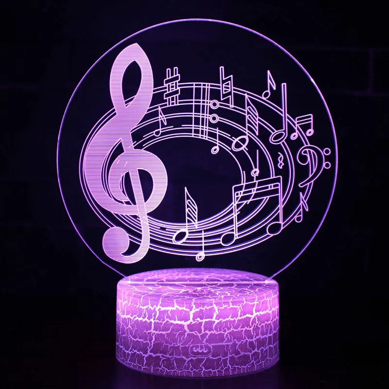 Treble note staves theme 3D Lamp LED night light 7 Color Change Touch Mood Christmas present Dropshippping | Лампы и освещение