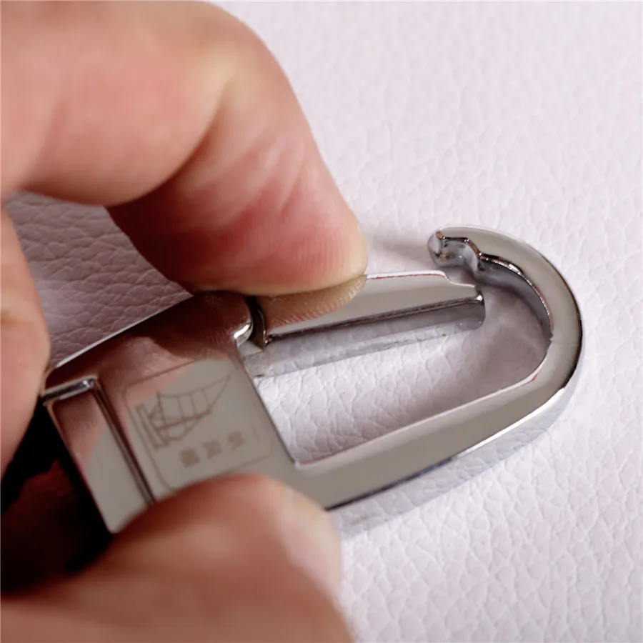 QOONG a medida de moda dos anillos llavero anillo soporte Llaveros moda Metal hombre coche llavero hombre Correa llavero QZ7-004