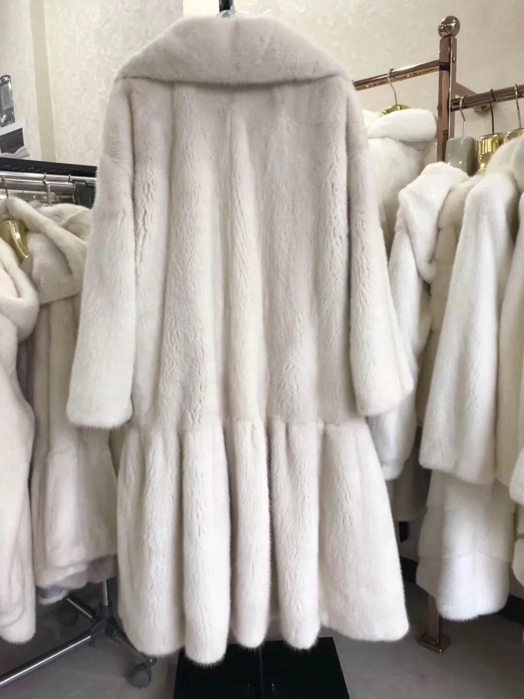 Новинка, зимнее женское пальто из натурального меха норки, верхняя одежда из меха норки