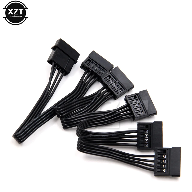 1 шт. черный для жесткого диска HDD SSD ПК сервера DIY 4 контактный IDE Molex до 5 портового 15