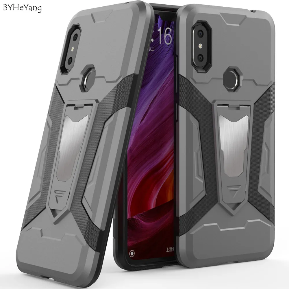 Чехол для Redmi Note 6 Pro держатель кольца на палец Мягкий силикон + PC задняя крышка Xiomi