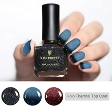 BORN PRETTY 6 мл голографическое термальное верхнее покрытие блестки чешуйки изменение цвета лак для ногтей