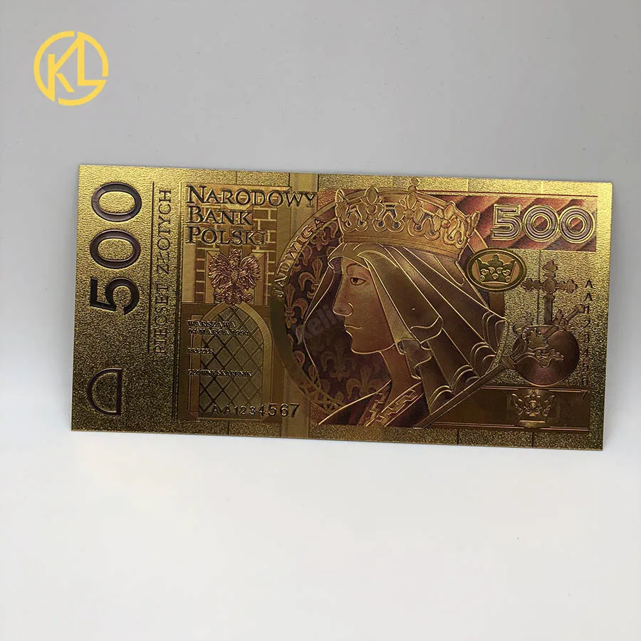 2x unised 1994 Edition Poland Currency Zloty Gold Banknote 500PLN для partriotism ремесла коллекции - Цвет: PLN500-1994-C