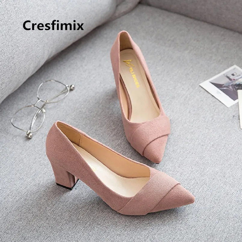 De Moda Dama b Alta Negro d Alto Casual Zapatos Tacón Calidad Cresfimix Mujeres A3417 Femmes Las Cuadrados Talons c Bombas Hauts A OxtqI