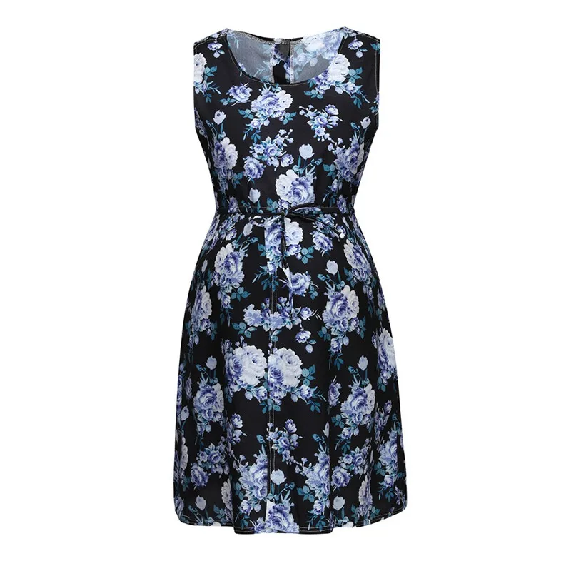 Maternity clothes summer 2019  new Women Maternity Dresses Mother Sleeveless Floral Pregnancy Nusring Sundress (2)