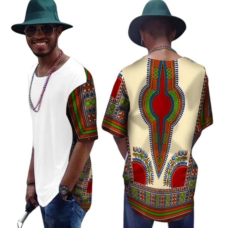 Рубашка в африканском стиле, платья для одежды, топ, модные мужские Дашики, 2019 Новая мужская футболка, 100% хлопок, футболка