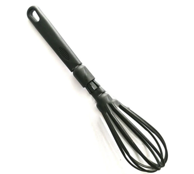 1.Hand whisk for high temperature baking toolsHigh temperature baking tool plastic nylon black long eye handle whisk (1)